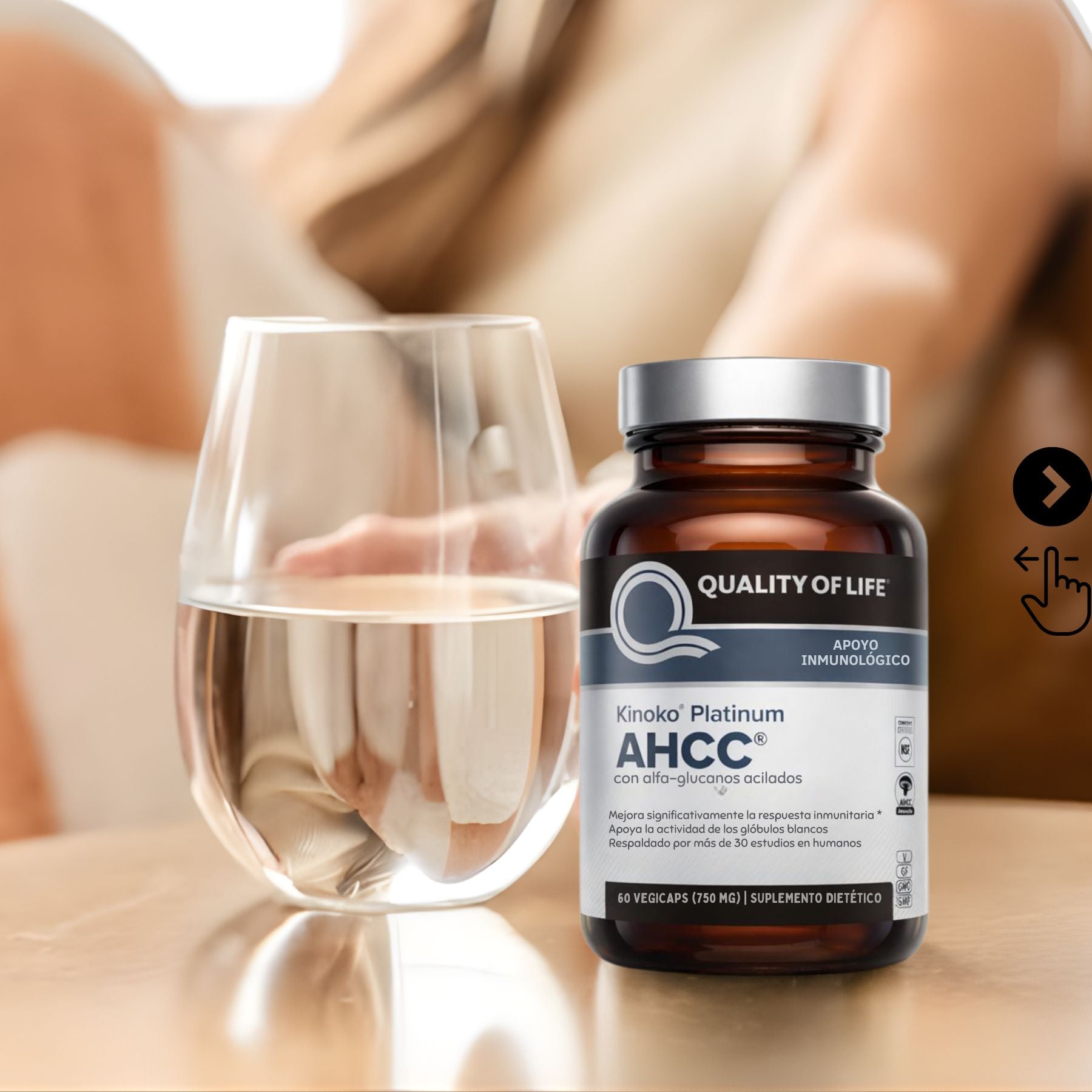 AHCC®-ELIMINADOR DE VERRUGAS CAUSADAS POR EL VPH (60 cápsulas).